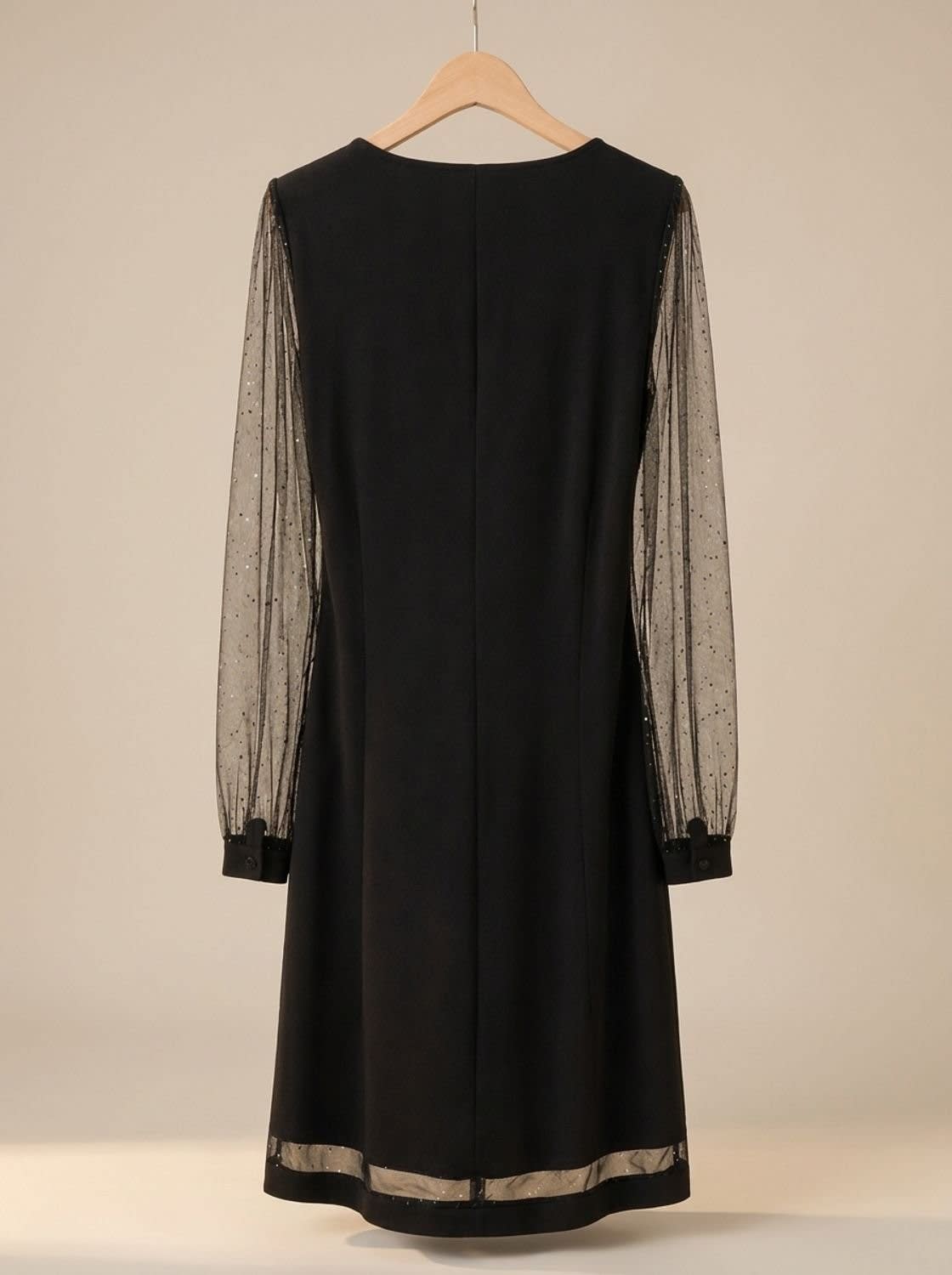 Women's Glitter Mesh Sleeve Christmas Party Mini Dress | Carys_5