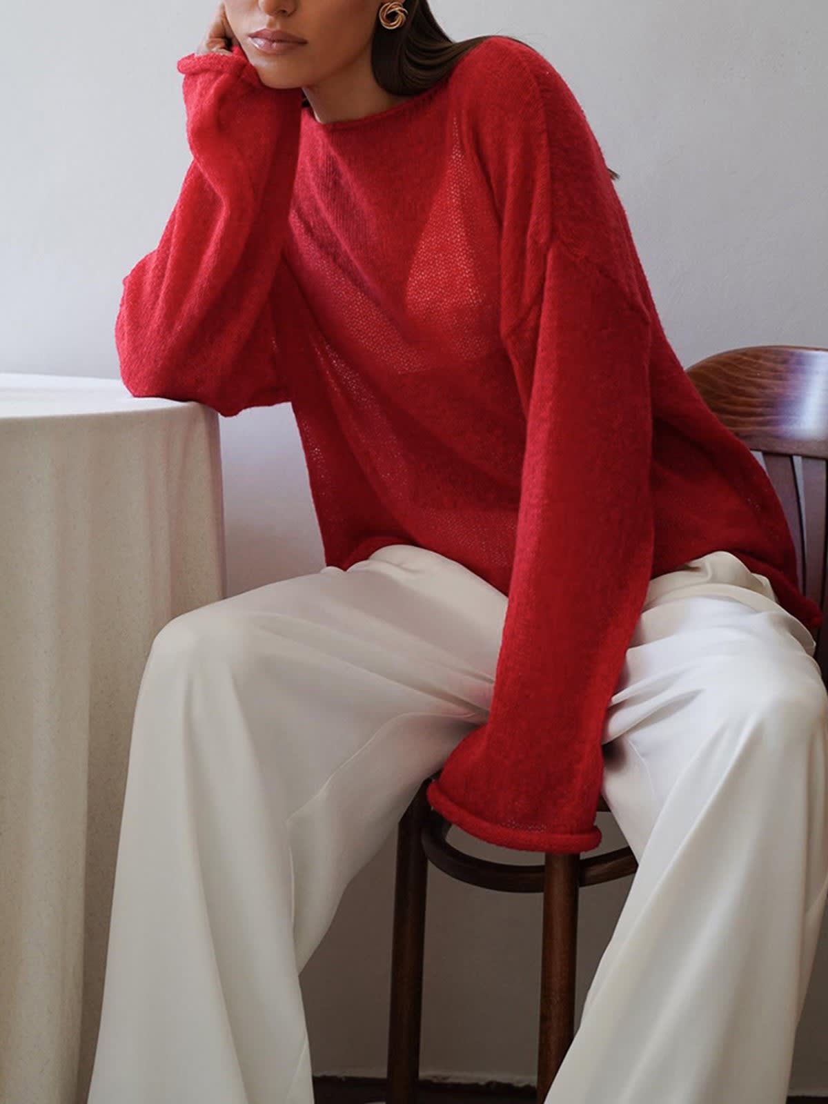 Women's Sheer Knit Jumper | Kensa_6