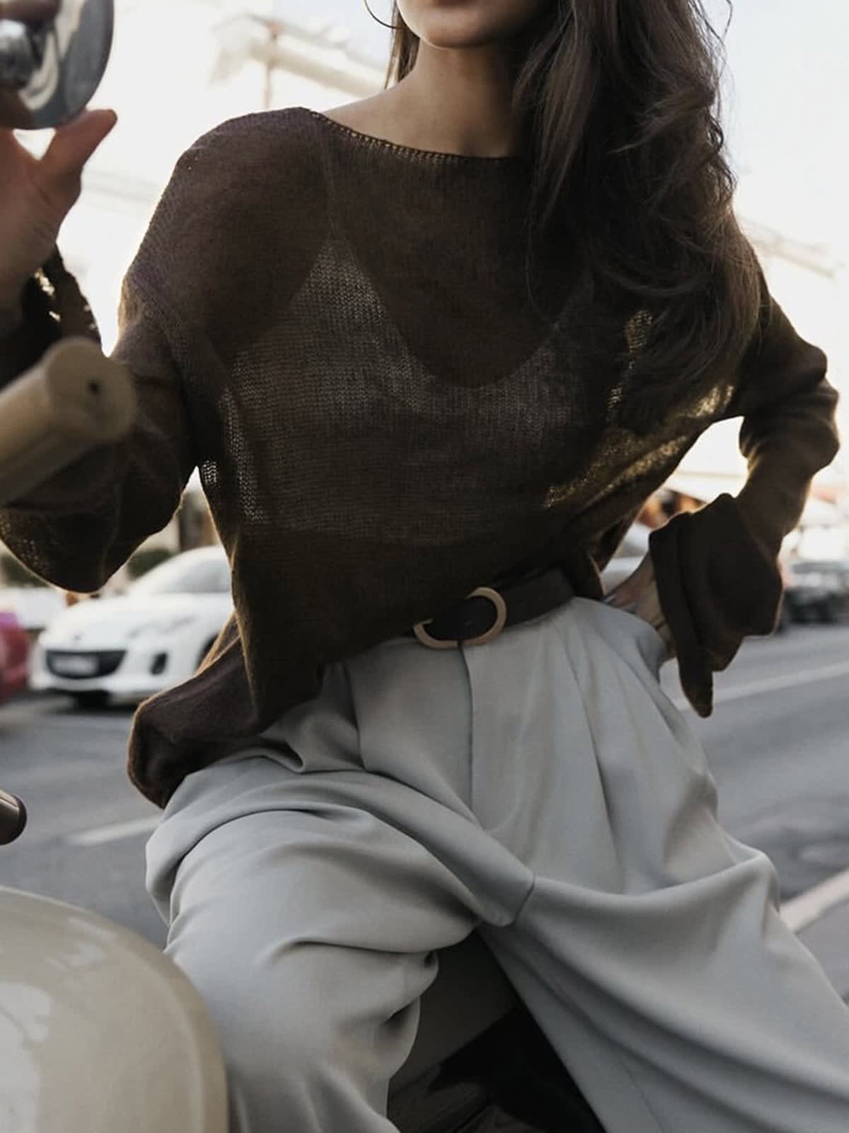 Women's Sheer Knit Jumper | Kensa_7