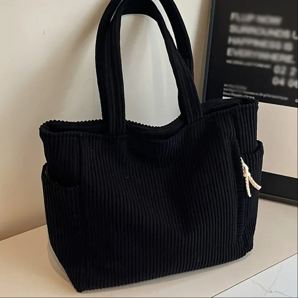 Women's Corduroy Shoulder Tote Bag | Sienna_3