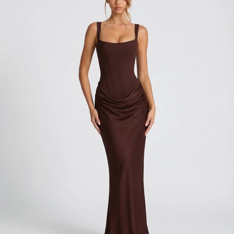 Women's Satin Corset Maxi Dress | Avis_1