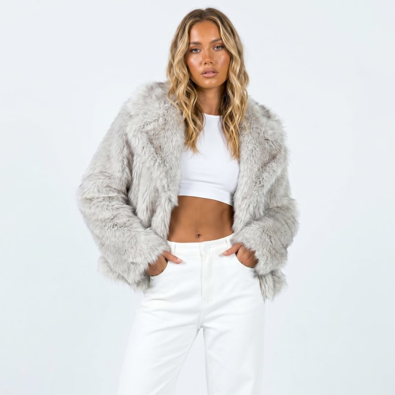 Women's Faux Fur Cropped Jacket | Letty_1