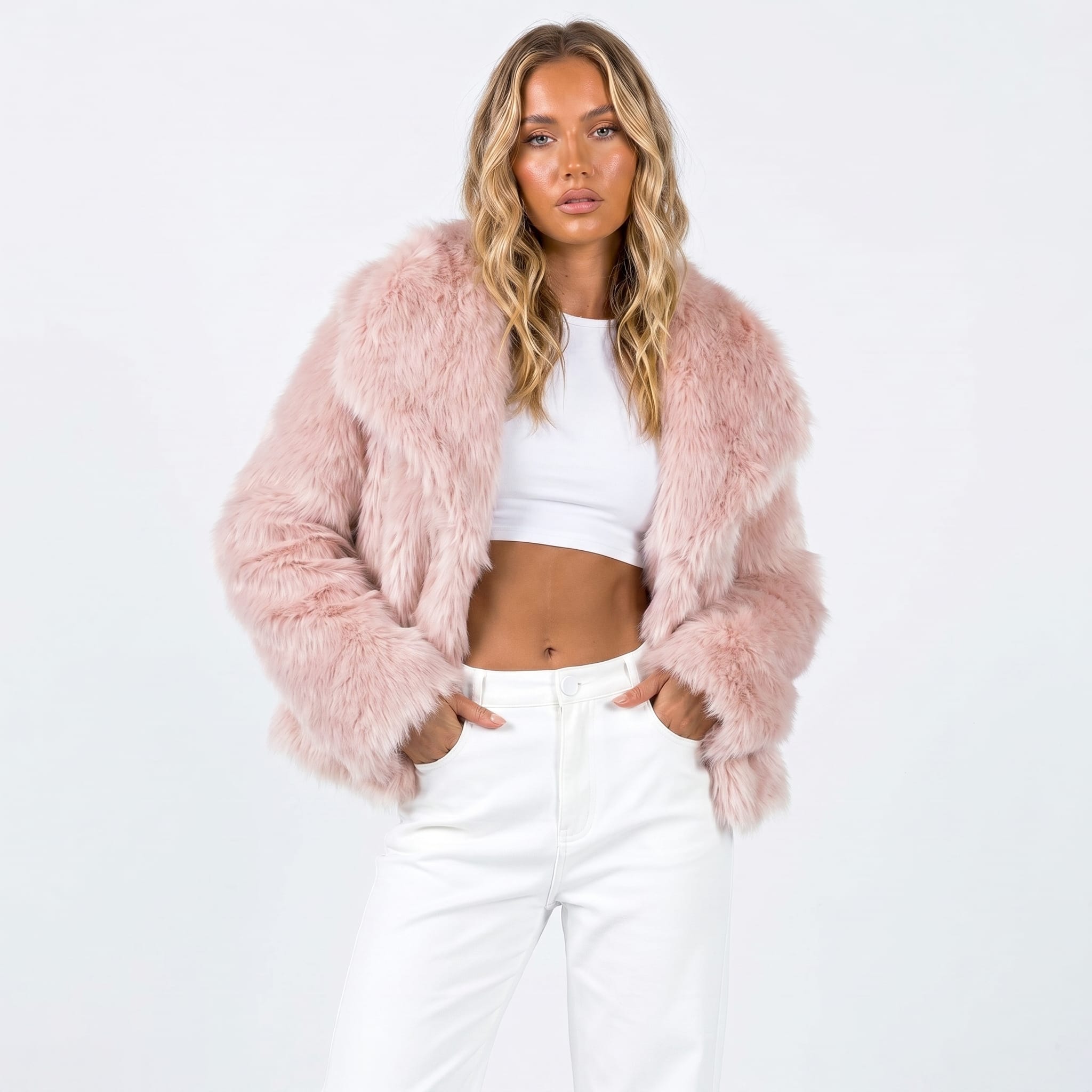 Women's Faux Fur Cropped Jacket | Letty_6