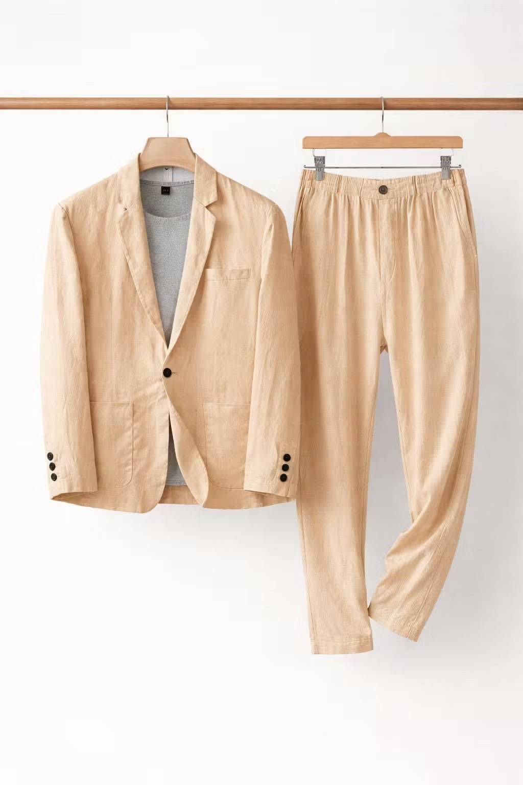 Men's Relaxed Fit Linen Blazer and Trousers Set | Cyprian_10