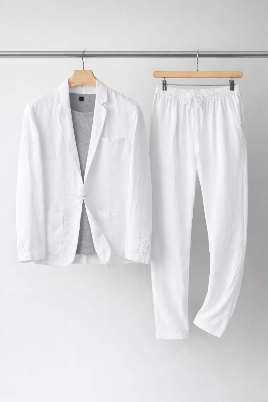 Men's Relaxed Fit Linen Blazer and Trousers Set | Cyprian_11
