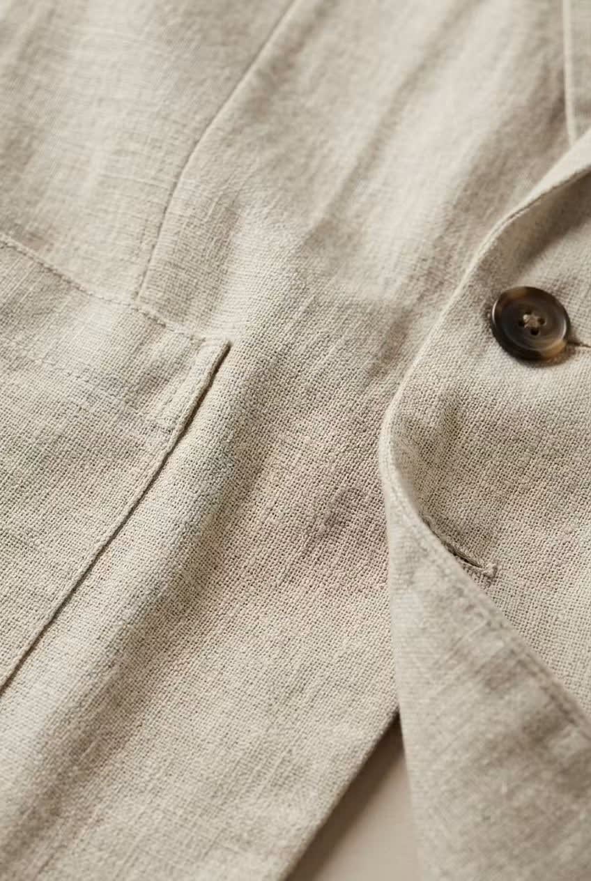 Men's Relaxed Fit Linen Blazer and Trousers Set | Cyprian_6