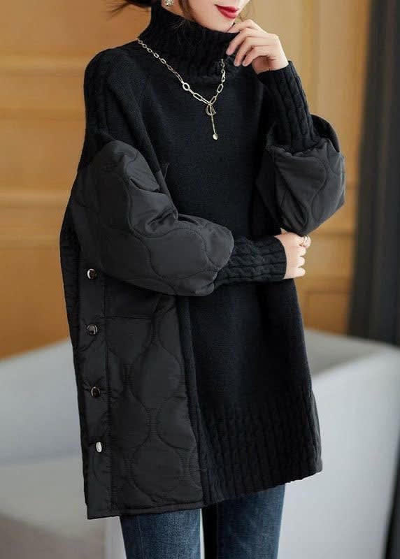 Women's Quilted Panel Turtleneck Jumper | Ruth_2