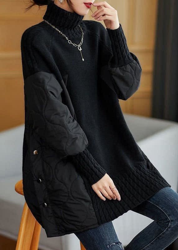 Women's Quilted Panel Turtleneck Jumper | Ruth_4