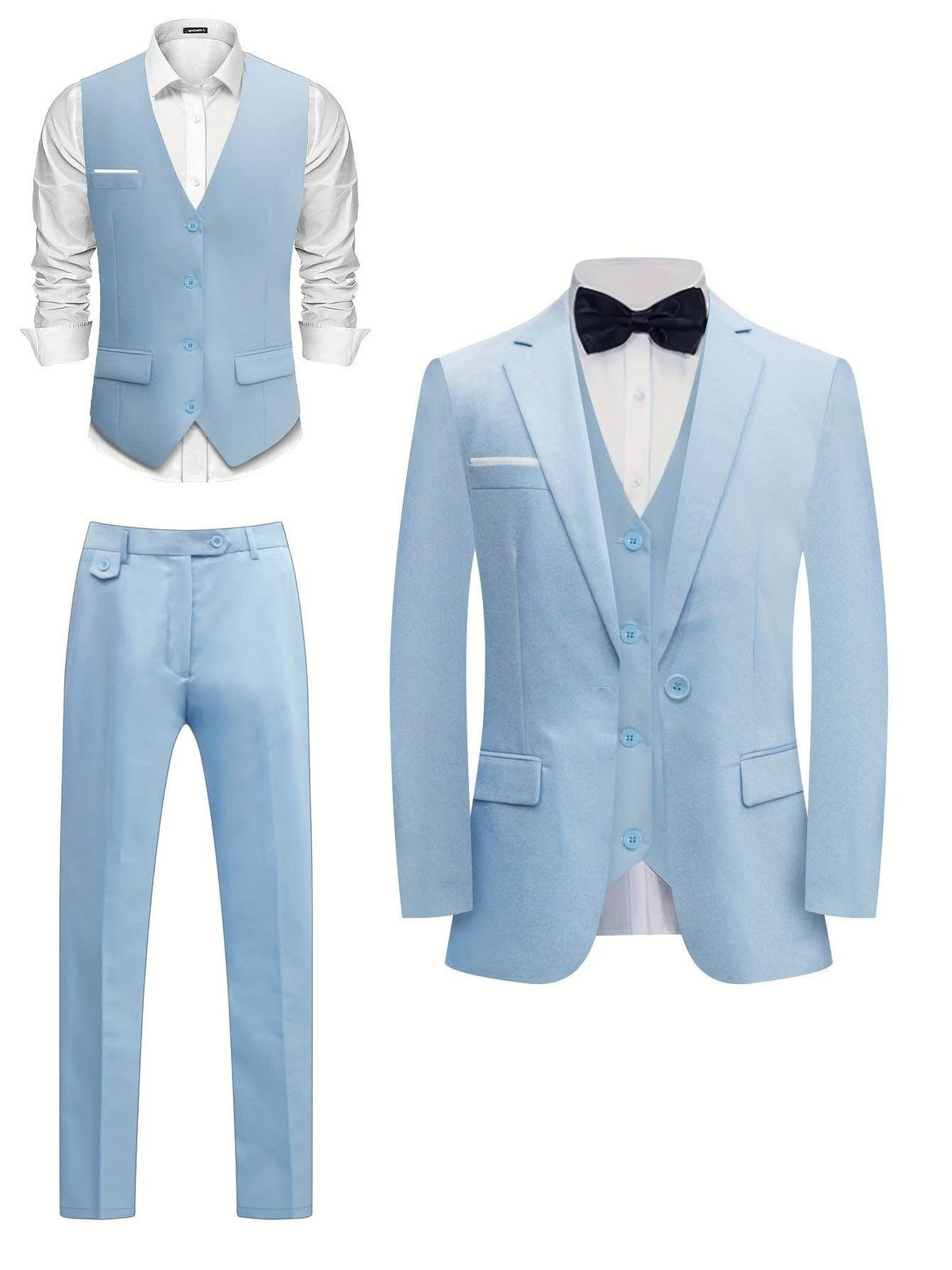 Men's Light Blue Three-Piece Suit | Esmond_3