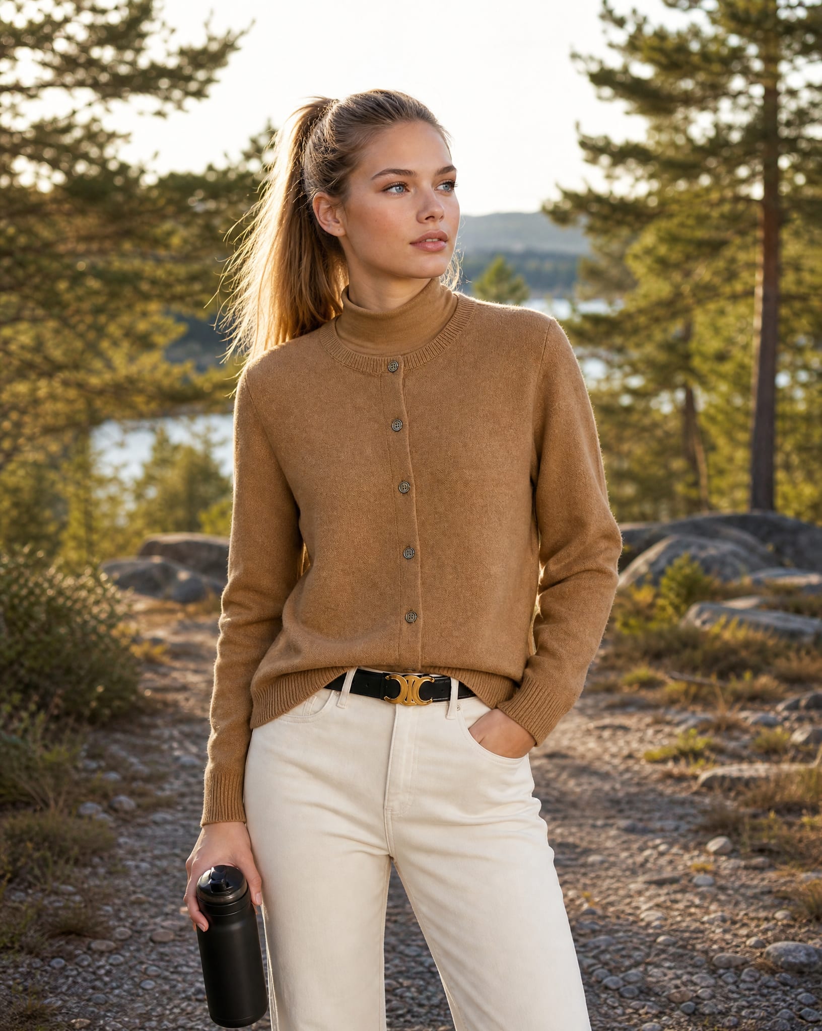 Women's Button Front Knit Cardigan | Eluned_2