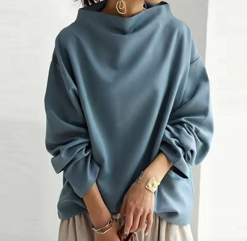 Women's Oversized High Neck Knit Top | Lowena_2