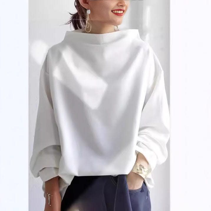 Women's Oversized High Neck Knit Top | Lowena_3