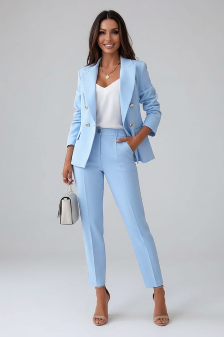 Women's Double Breasted Trouser Suit | Almira_2