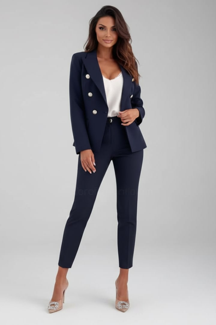 Women's Double Breasted Trouser Suit | Almira_7
