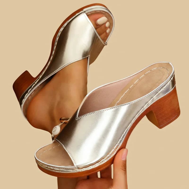 Women's Block Heel Mule Orthopedic Sandals | Priscilla_1