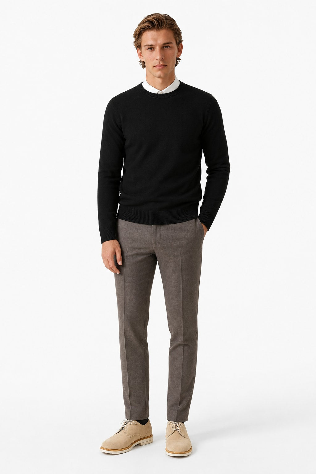 Men's Knit Crew Neck Jumper | Theodore_5