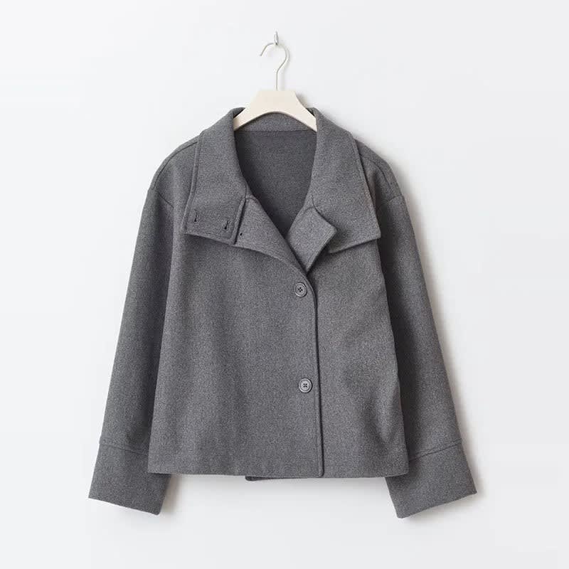 Women's Stand Collar Wool Pea Coat | Ophelia_13
