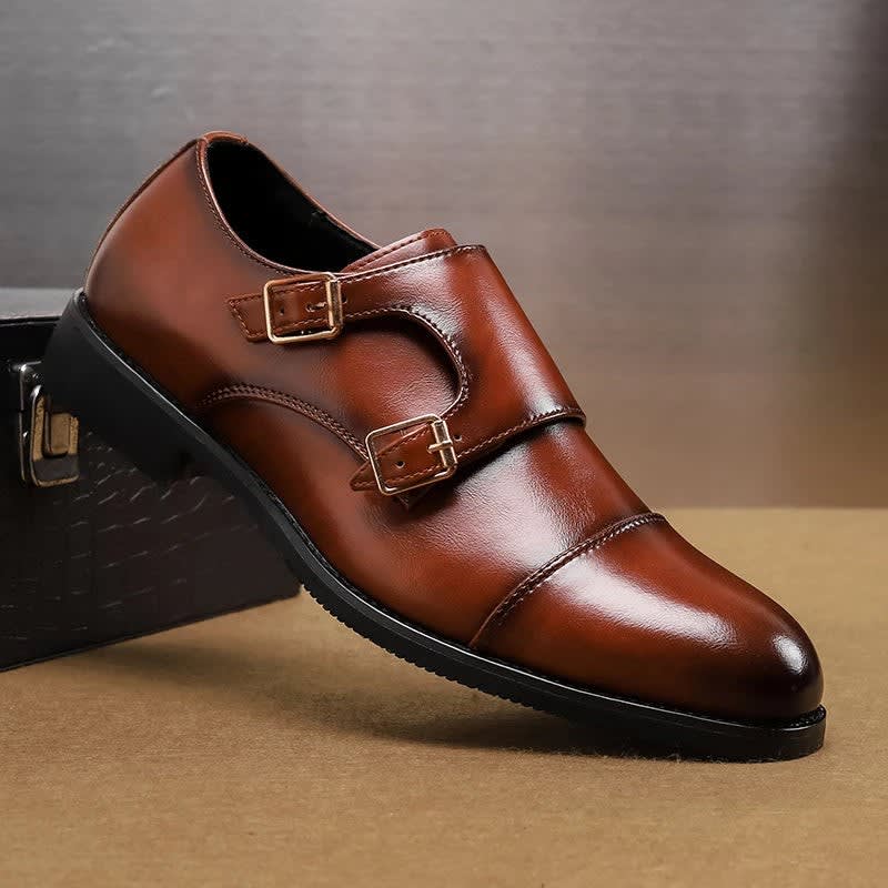 Men's Leather Double Monk Strap Shoes | Gwilym_1