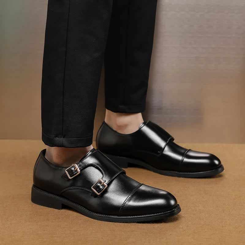 Men's Leather Double Monk Strap Shoes | Gwilym_4