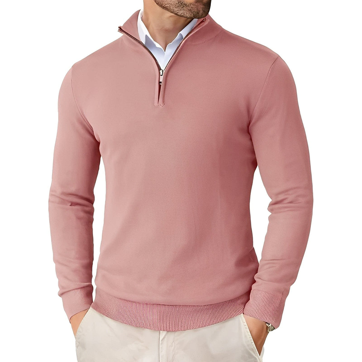 Men's Quarter Zip Knit Jumper | Elio_6