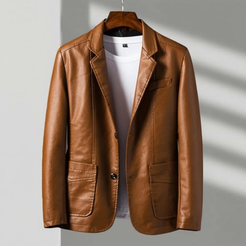 Men's Tailored Leather Blazer | Wallace_1
