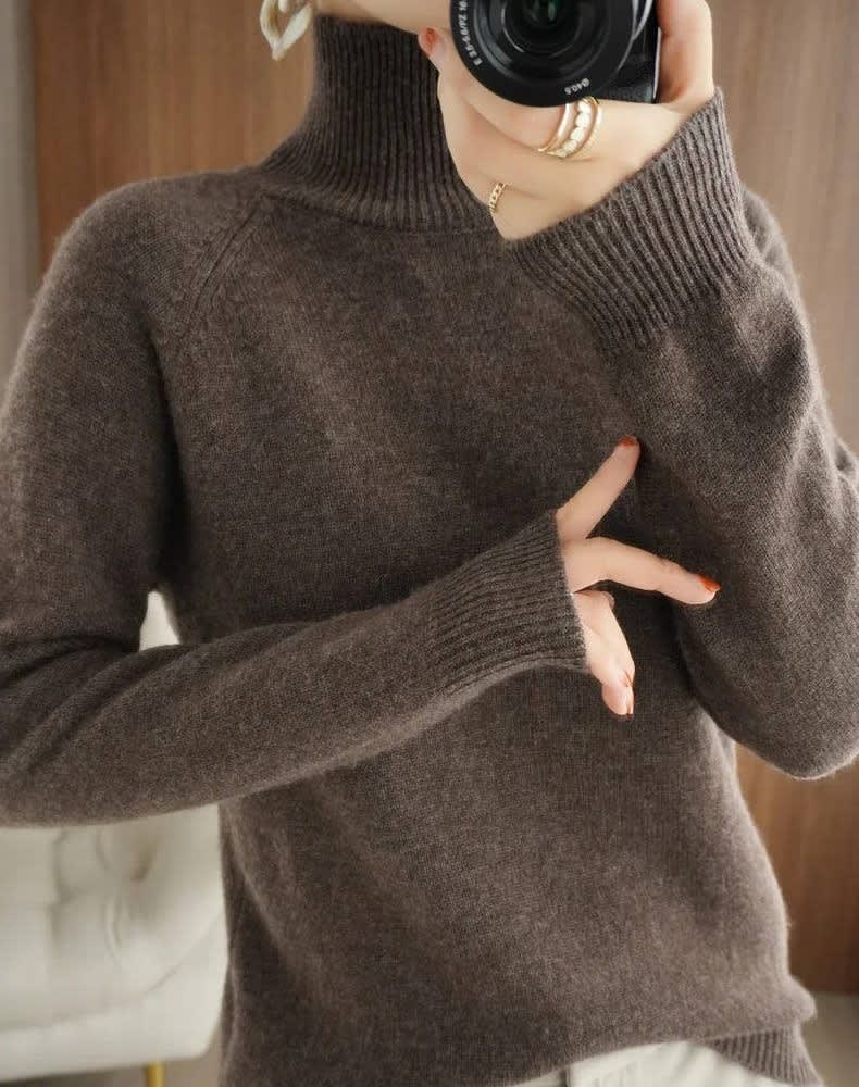 Women's Ribbed Knit Turtleneck Jumper | Mercy_12