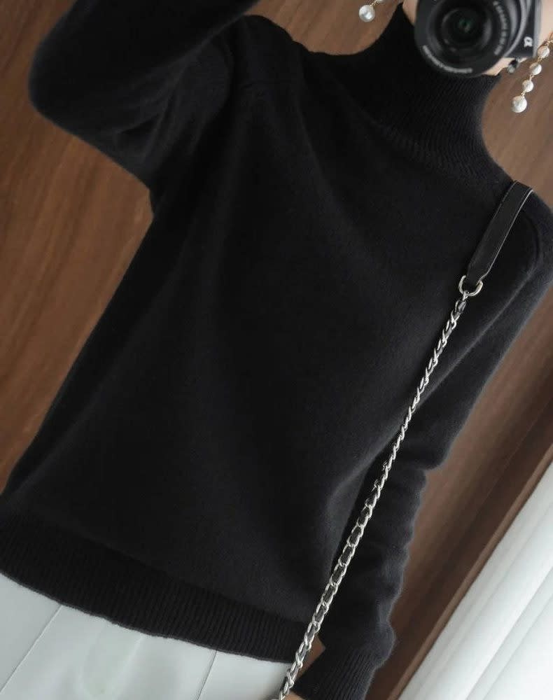 Women's Ribbed Knit Turtleneck Jumper | Mercy_14