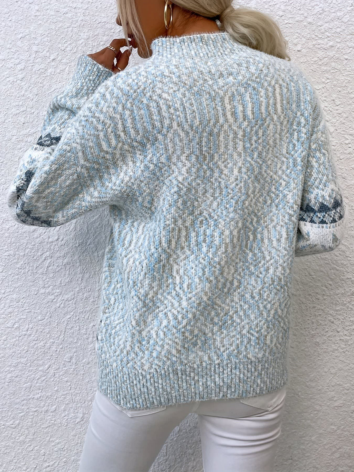 Women's Snowflake High Neck Christmas Jumper | Esme_18