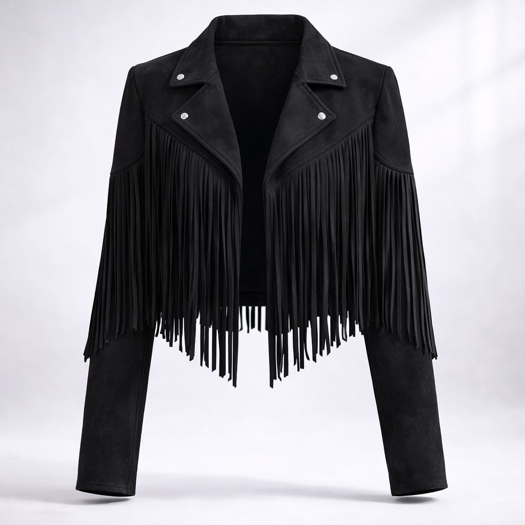 Women's Faux Suede Fringe Jacket | Marisa_12