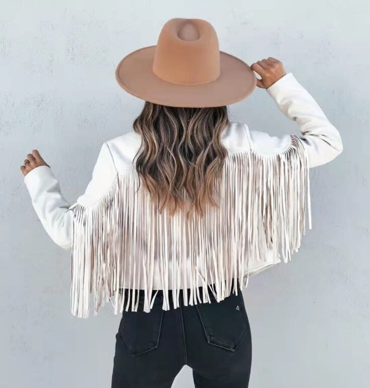 Women's Faux Suede Fringe Jacket | Marisa_4