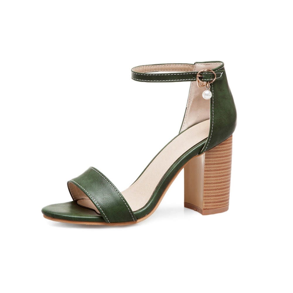 Women's Faux Leather Ankle Strap Sandals | Eurwen_3