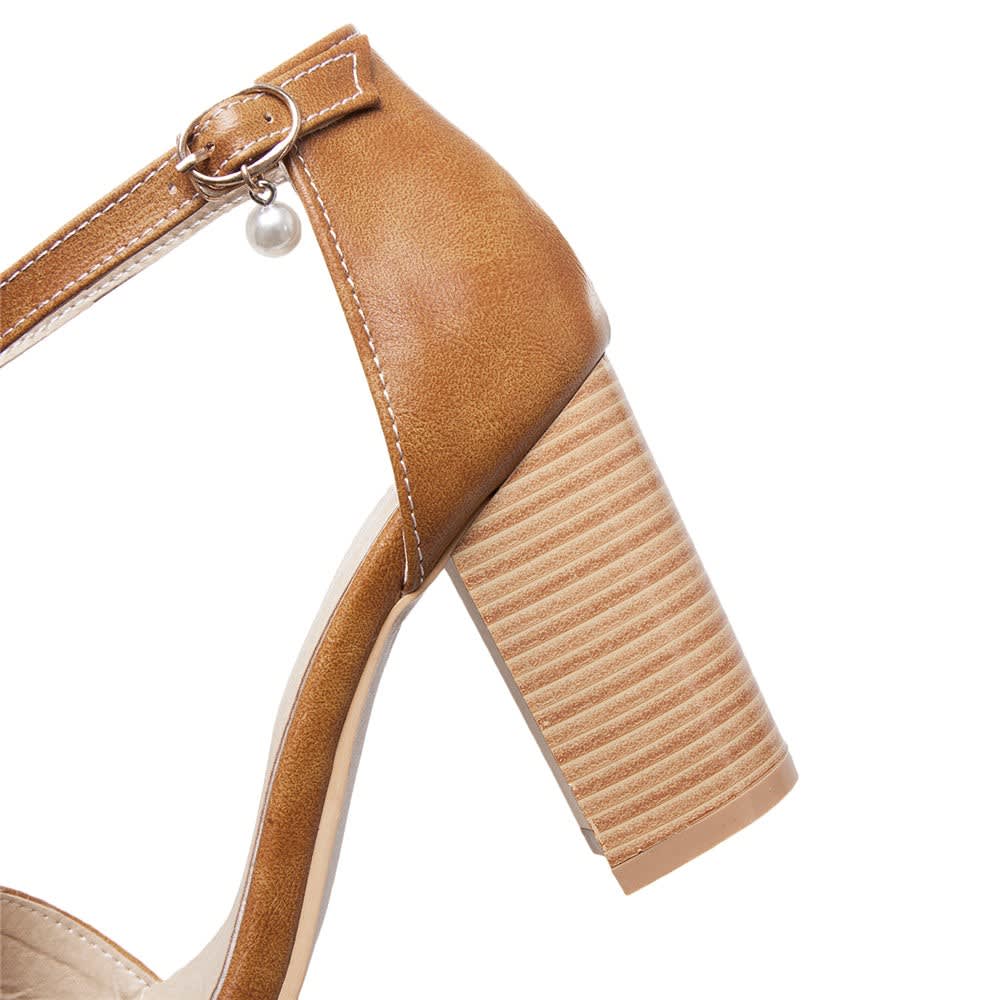 Women's Faux Leather Ankle Strap Sandals | Eurwen_9