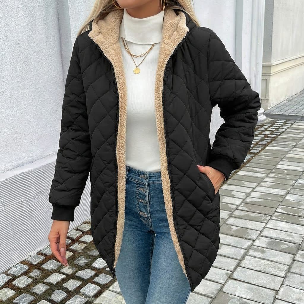 Women's Quilted Longline Coat | Ciara_2
