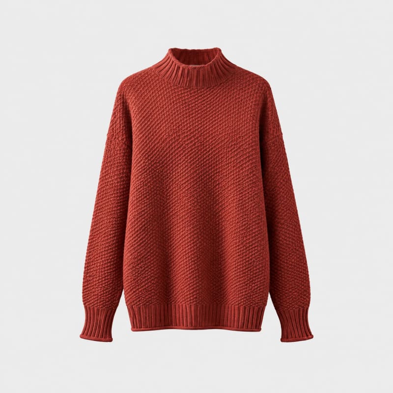 Women's Textured Waffle Knit Mock Neck Jumper | Nicola_1