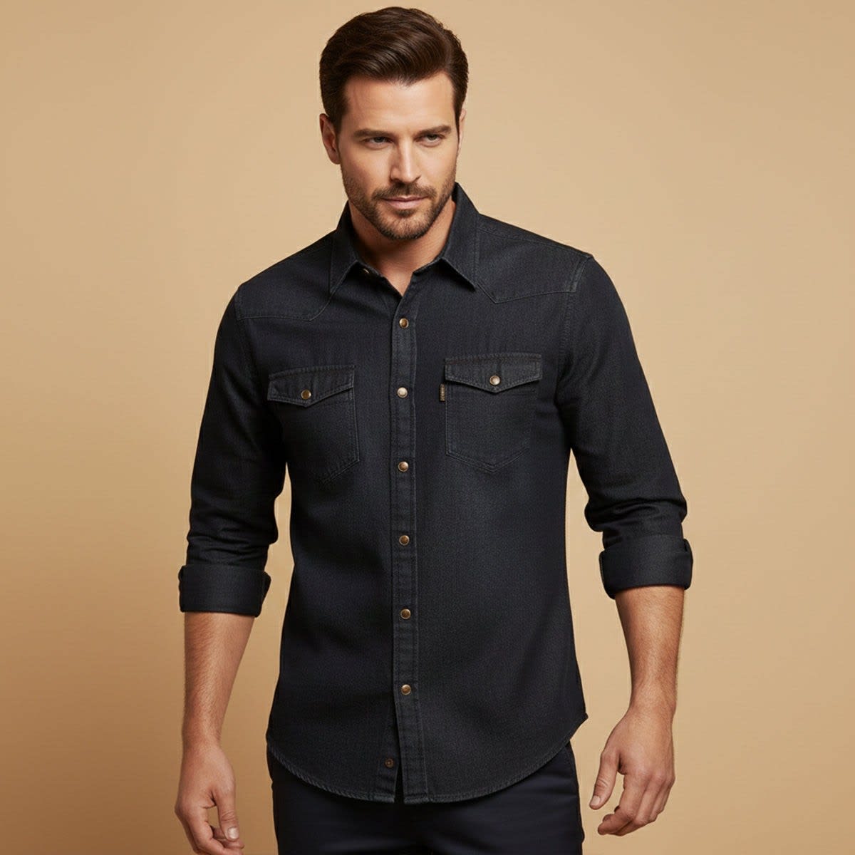 Men's Slim Fit Denim Shirt | Jem_6
