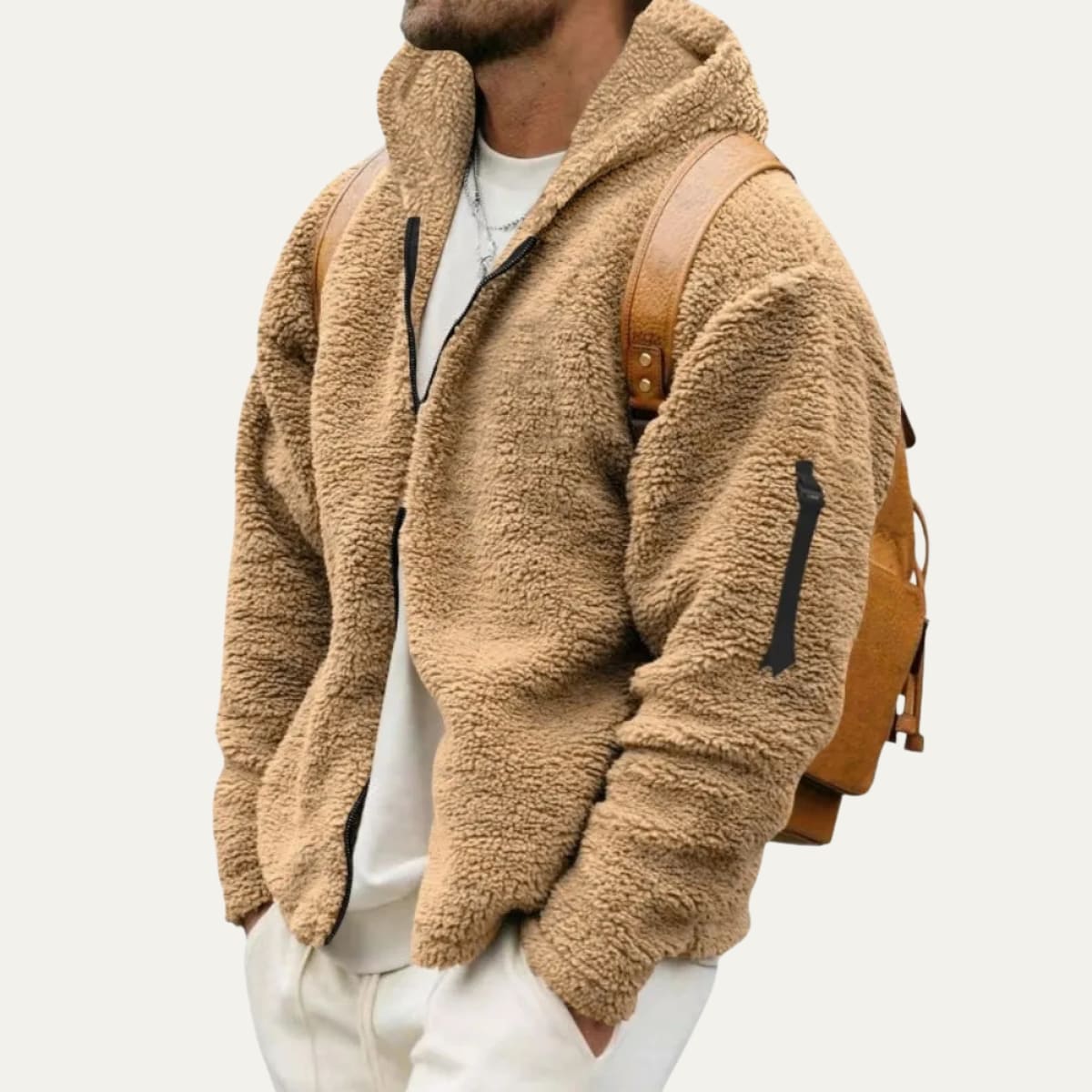 Men's Sherpa Fleece Zip Up Hoodie | Killian_2