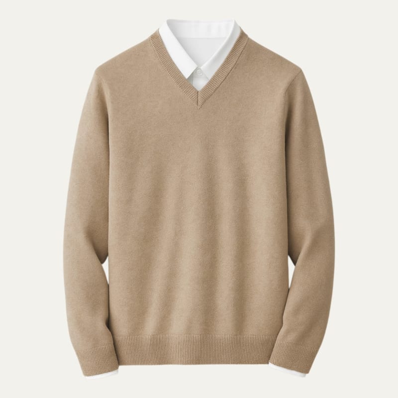 Men's Cashmere V-Neck Jumper | Logan_1