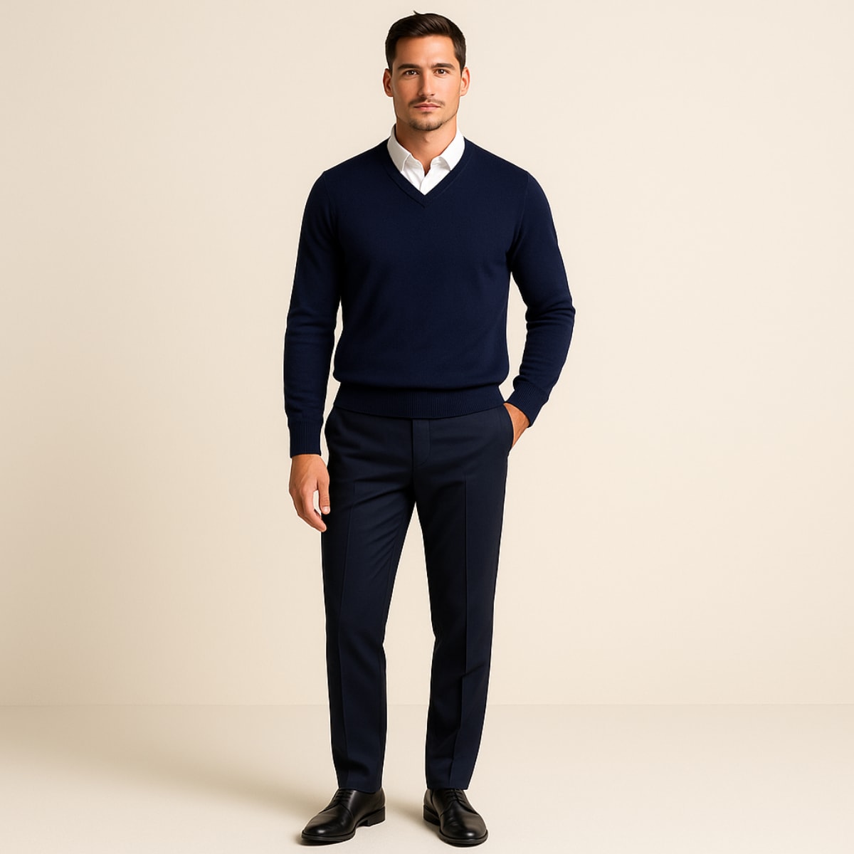 Men's Cashmere V-Neck Jumper | Logan_9