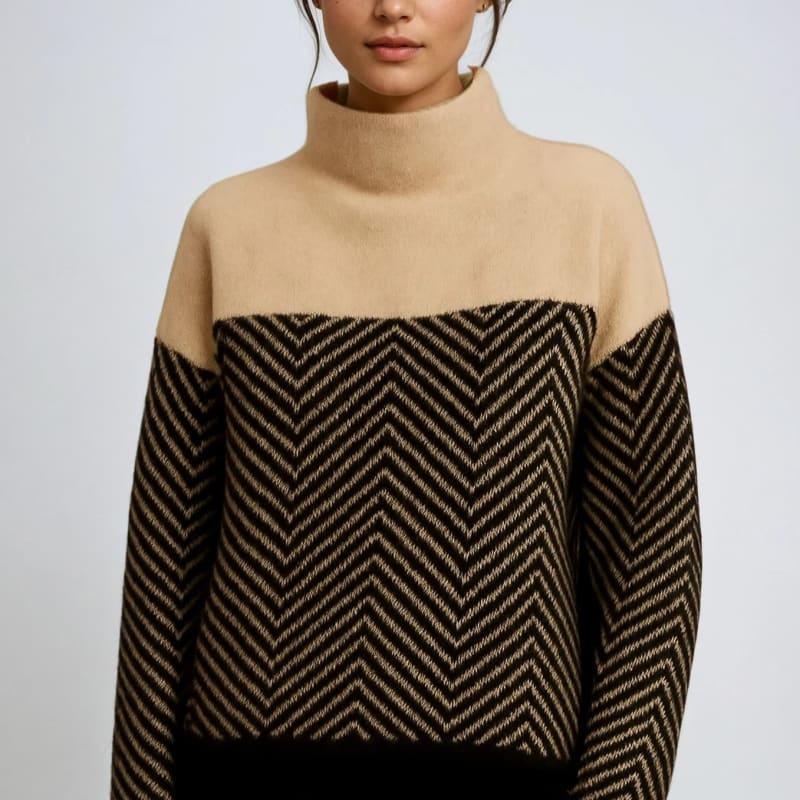 Women's Chevron Knit Turtleneck | Dela_1