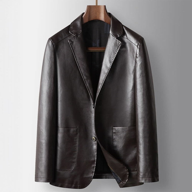 Men's Leather Two Button Blazer | Bertram_1