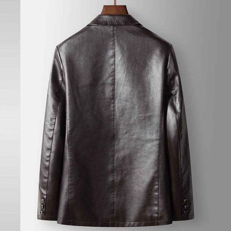 Men's Leather Two Button Blazer | Bertram_5