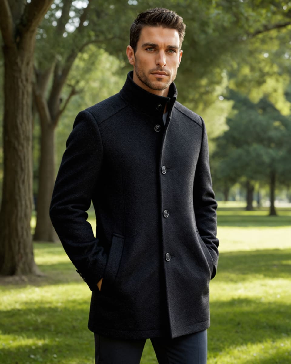 Men's Wool Blend Winter Coat | John_9