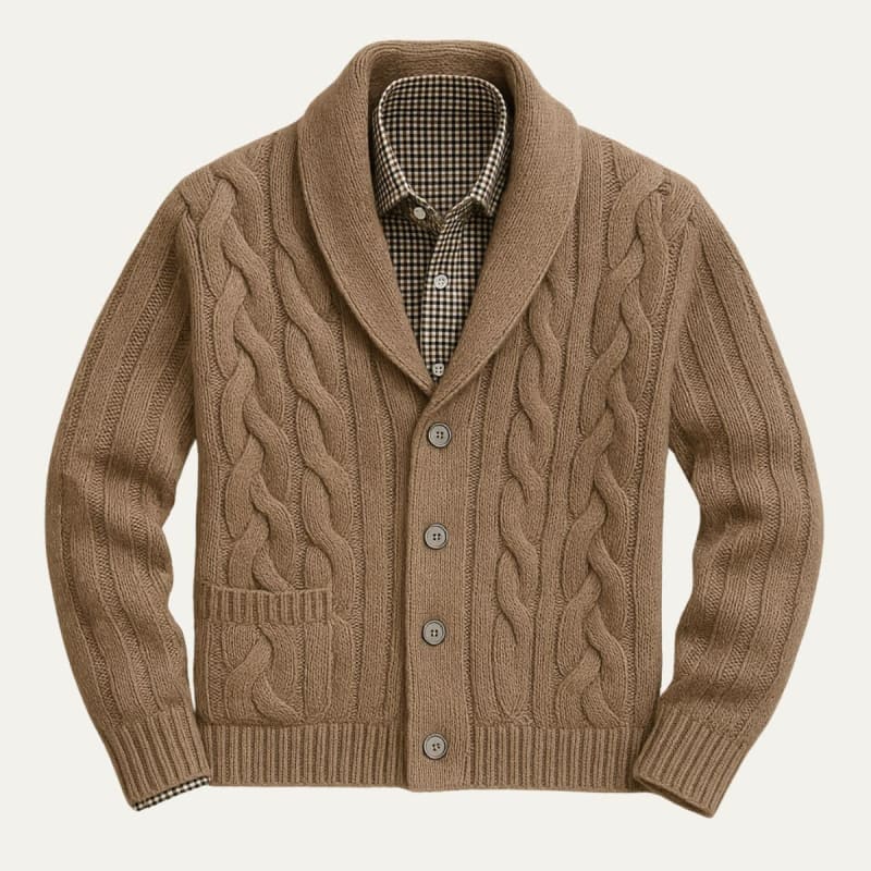 Men's Merino Wool Shawl Collar Cardigan | Keir_1