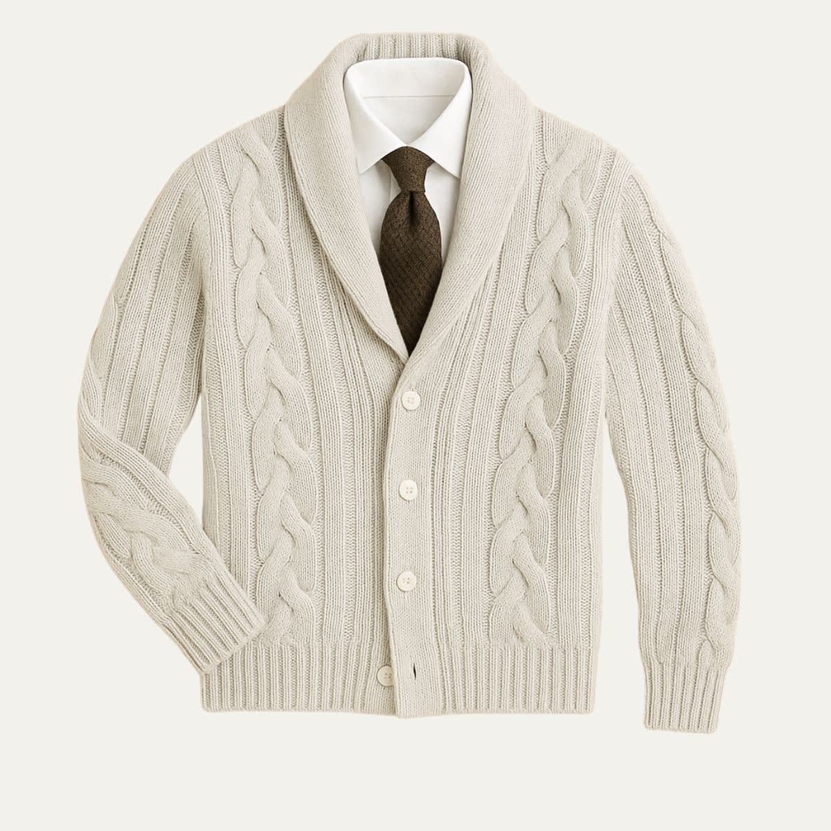 Men's Merino Wool Shawl Collar Cardigan | Keir_10