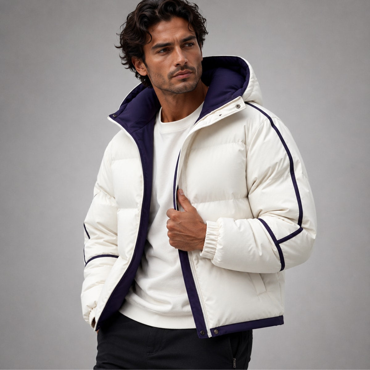 Men's Waterproof Hooded Puffer Jacket | Kevin_9