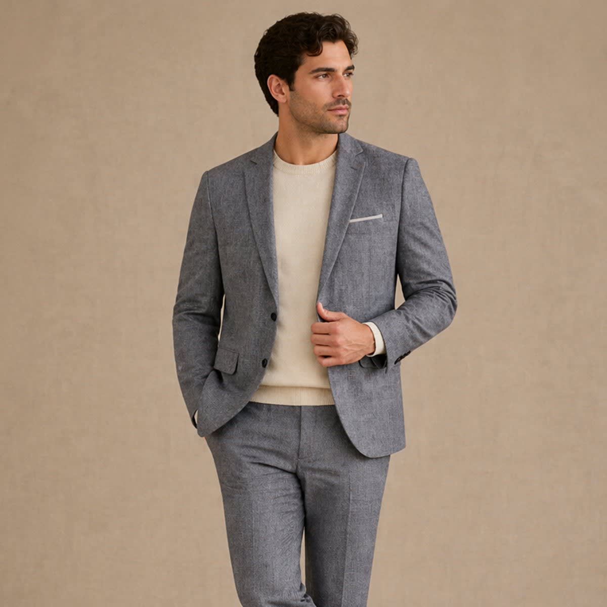 Men's Linen Blend Slim Fit Blazer | Trevor_2