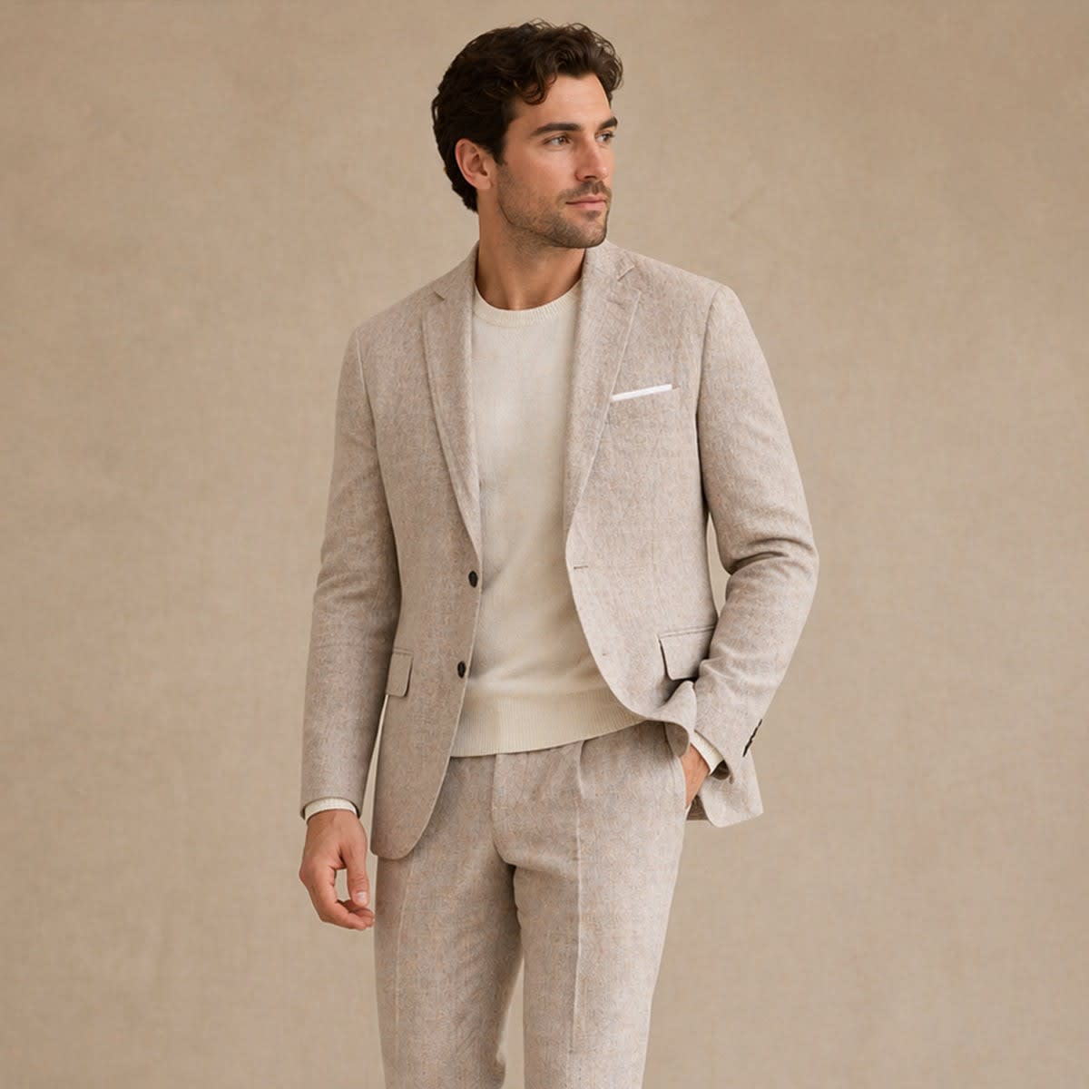 Men's Linen Blend Slim Fit Blazer | Trevor_6