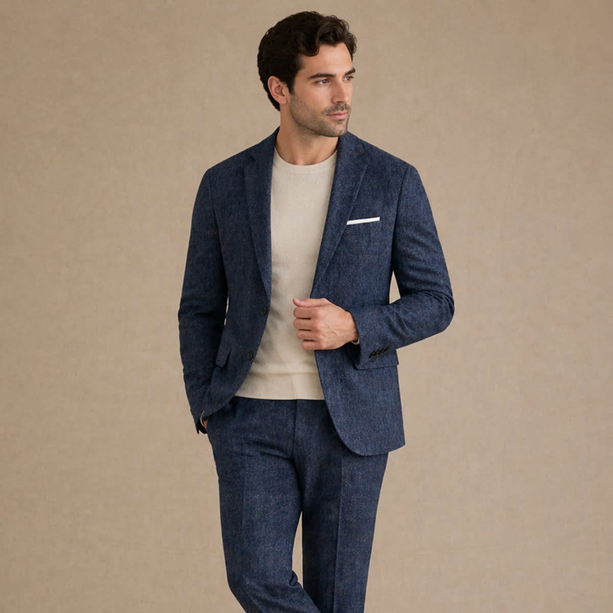 Men's Linen Blend Slim Fit Blazer | Trevor_8