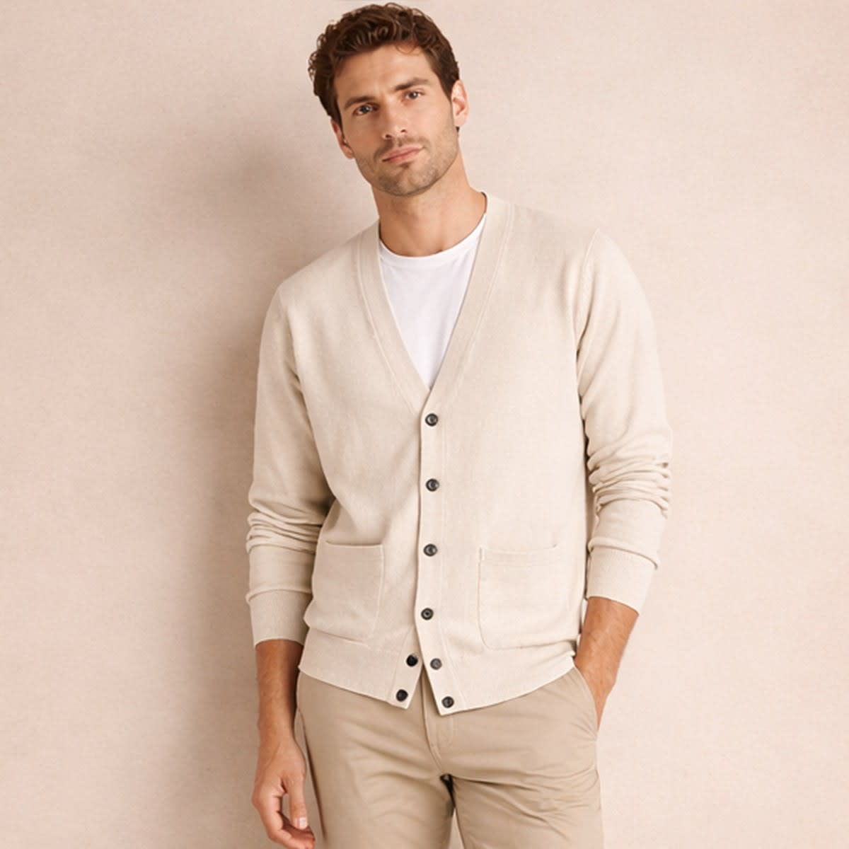 Men's Cashmere V-Neck Cardigan | Milo_6