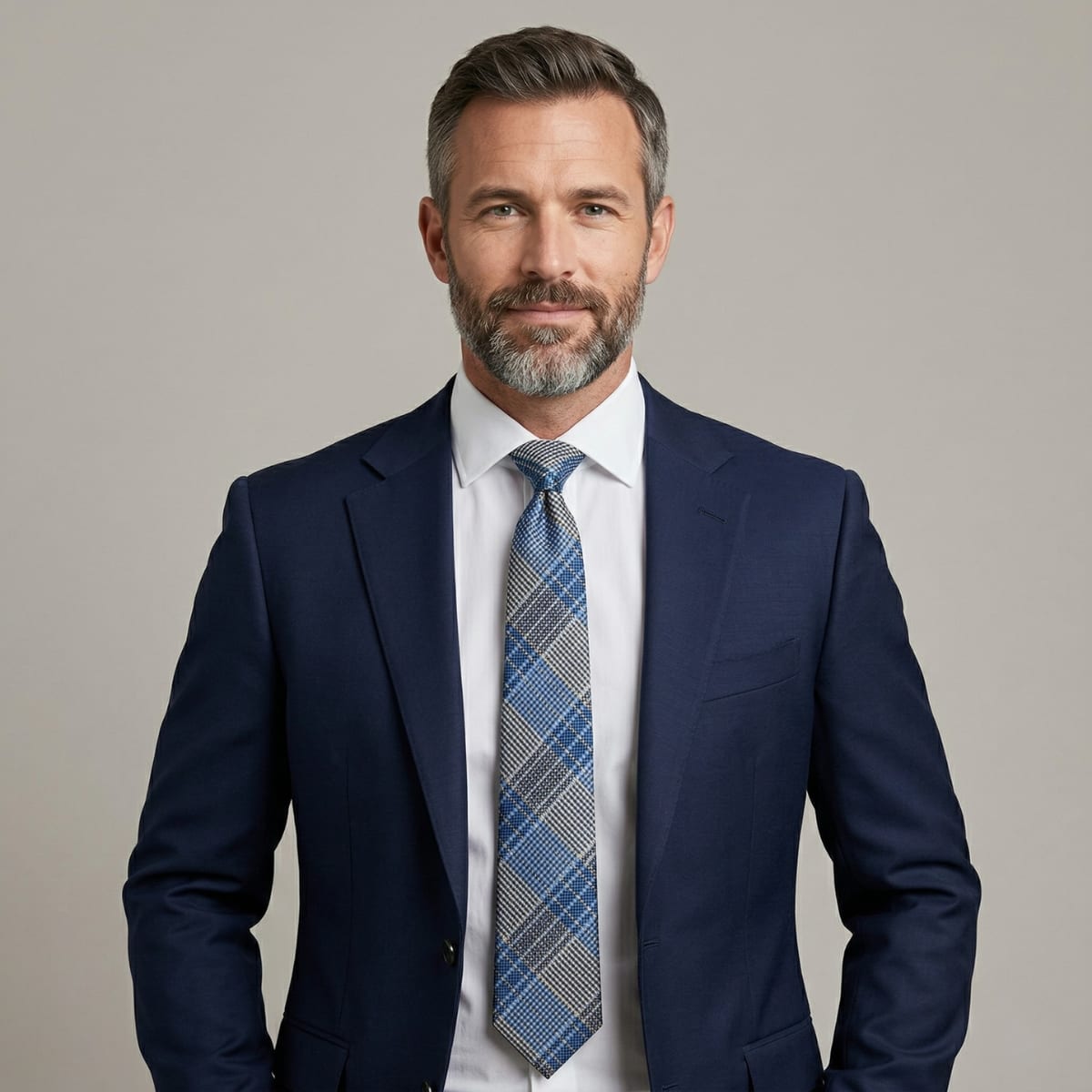 Men's Blue Checked Tie | David_2